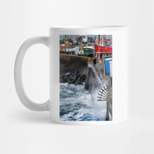 Photographer on the seafront  - Seahouses, Northumberland, UK Mug